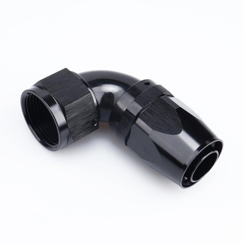 AC PERFORMANCE -16 AN 90 Degree Swivel One Piece Full Flow Hose End Fitting, Black Aluminum - Image 3